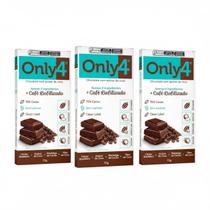 Kit 3 chocolate vegano 70% cacau café 70g zero açucar only4