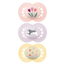 Kit 3 Chupetas Mam Day & Night Brilham No Escuro 6m+ Menina Kit 3 Chupetas Mam Day & Night Brilham No Escuro 6m+ Menina