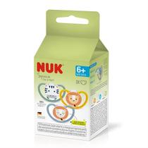 Kit 3 chupetas space nuk fase 2 acima de 6 meses com 3 unidades bico silicone orto ventilação brilha