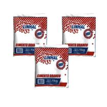 Kit 3 Cimento Branco Para Reparo E Acabamento Artesanato 1kg Kit 3 Cimento Branco Para Reparo E Acabamento Artesanato 1kg