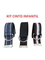 kit 3 cinto infantil correia lona barato fivela argola