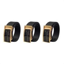 Kit 3 Cinto Masculino De Nylon Com Fivela - 3 Preto - 120Cm Kit 3 Cinto Masculino De Nylon Com Fivela - 3 Preto - 120Cm