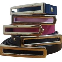 kit 3 cintos fino feminino fivela dourada!
