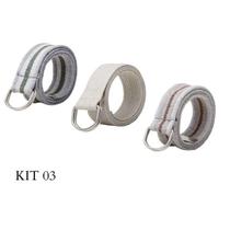 Kit 3 Cintos Masculino Gorgurão Lona Esporte Fivela Argola