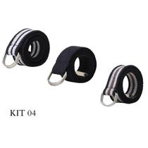 Kit 3 Cintos Masculino Gorgurão Lona Esporte Fivela Argola