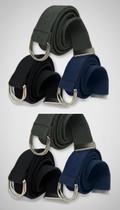 Kit 3 Cintos Masculinos Lona Fivela Meia Argola Kit 3 Cintos Masculinos Lona Fivela Meia Argola