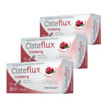 Kit 3 Cisteflux Cranberry Vitamina C + Zinco 30 Cápsulas Maxinutri