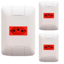 Kit 3 Cj 4X2 1 Tomada 2Pt Tramontina Aria 20 A 250V Vermelho Kit 3 Cj 4X2 1 Tomada 2Pt Tramontina Aria 20 A 250V Vermelho