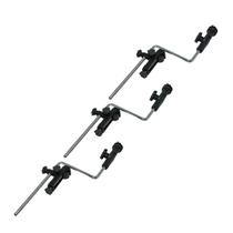 Kit 3 Clamp Com Haste Para Prato Bateria E Percussão Visão