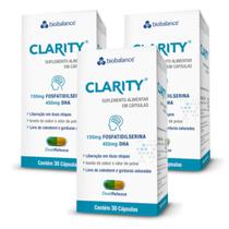 Kit 3 Clarity Fosfatidilserina 150mg Dha 450mg 30 Cáps Biobalance