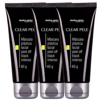 Kit 3 Clear Pele Mascara Peel Off Black Intenso Limpeza e Remoção de Cravos