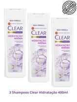 Kit 3 Clear Shampoo Anticaspa Hidratação Intensa 400ml Kit 3 Clear Shampoo Anticaspa Hidratação Intensa 400ml
