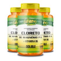 Kit 3 Cloreto de Magnésio P.A. 810mg Unilife 120 cápsulas