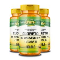 Kit 3 Cloreto de magnésio P.A. 810mg Unilife 60 cápsulas Kit 3 Cloreto de magnésio P.A. 810mg Unilife 60 cápsulas