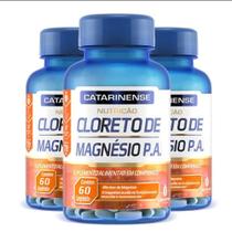 Kit 3 Cloreto De Magnésio P.A. Catarinense 60 Cápsulas Kit 3 Cloreto De Magnésio P.A. Catarinense 60 Cápsulas