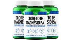 Kit 3 Cloreto de Magnésio Pa Vitalab Suplemento 120 Cápsulas