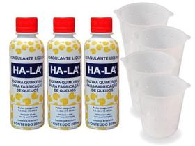 Kit 3 Coalhos Ha-La 200Ml Para Queijos + 4 Formas 500G