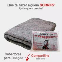 Kit 3 Cobertores Casal Sorriso Doação Campanha Agasalho 1,7mx1,9m Fibran