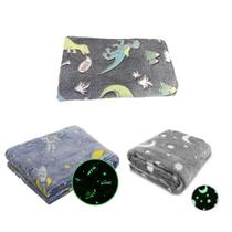KIT 3 Cobertores Manta Infantil Brilha no Escuro 1,00x78cm - Menino e Menina