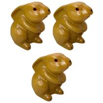 Kit 3 Coelhos Coelhinhos Pequenos Decorativos em Resina Kit 3 Coelhos Coelhinhos Pequenos Decorativos em Resina