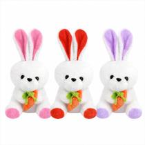 Kit 3 Coelhos de Pelúcia Para Páscoa Bonecos Decorativos 30cm Fofo Presente Kit 3 Coelhos de Pelúcia Para Páscoa Bonecos Decorativos 30cm Fofo Presente