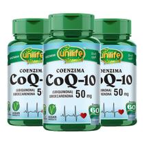 Kit 3 Coenzima CoQ-10 - 50 mg Unilife 60 Capsulas Veganas