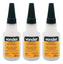 Kit 3 Cola Adesivo Instantaneo 20g Vonder