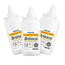 Kit 3 Cola branca Polar 500g Compactor, não tóxica e lavável