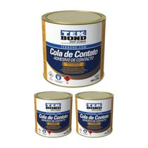 Kit 3 Cola De Contato 200g Tekbond