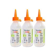 Kit 3 Cola de silicone líquida 100ml Leoarte, uso artístico e profissional