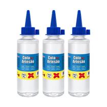 Kit 3 Cola do artesão silicone líquida transparente EVA Isopor 100ml