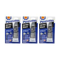 Kit 3 Cola Junta Silicone Motor Câmbio Tampas Permatex Ultra Black