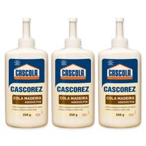 Kit 3 Cola madeira Cascorez 250g, para reparos em geral Kit 3 Cola madeira Cascorez 250g, para reparos em geral