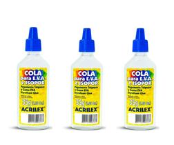 Kit 3 Cola Para EVA e Isopor 35g Acrilex
