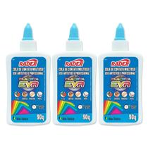 Kit 3 Cola para EVA multiuso 90g Radex, uso artístico e profissional Kit 3 Cola para EVA multiuso 90g Radex, uso artístico e profissional