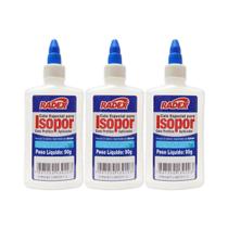 Kit 3 Cola para isopor 90g especial Radex, uso artístico e profissional