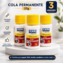 Kit 3 Cola Permanente Tek Bond 37g Artesanato Papel EVA Madeira Alta Fixação Kit 3 Cola Permanente Tek Bond 37g Artesanato Papel EVA Madeira Alta Fixação