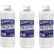 Kit 3 Cola Pva Extra Forte Branca 1kg Madeira Mdf Concreto Almaflex Kit 3 Cola Pva Extra Forte Branca 1kg Madeira Mdf Concreto Almaflex