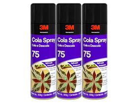 Kit 3 Cola Spray 75 Cola e Descola Remove sem Danificar 500ml - 3M HB00453973B