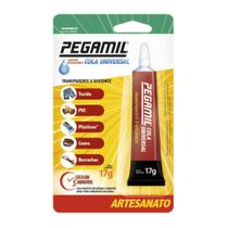 Kit 3 Cola Universal 17g Pegamil (tecido, madeira, couro, plástico, papel)