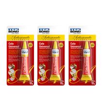 Kit 3 Cola Universal Multiuso Artesanato Blister 17g Tekbond