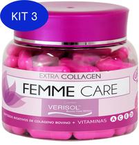 Kit 3 Colágeno Femme Care Hidrolisado com Verisol 4.1 90 cap