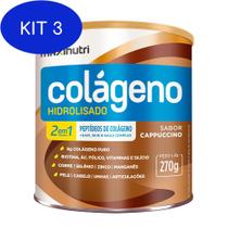 Kit 3 Colágeno Hidrolis 2 em 1 - 250 gramas - Maxinutri