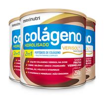 Kit 3 Colágeno Hidrolisado 2 em 1 Verisol Maxinutri 250g Frutas Vermelhas Kit 3 Colágeno Hidrolisado 2 em 1 Verisol Maxinutri 250g Frutas Vermelhas