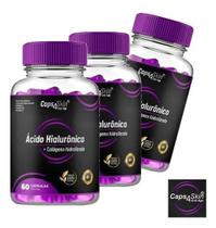 Kit 3 Colágeno Hidrolisado + Ácido Hialurônico 180Cap 3Meses