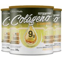 Kit 3 Colágeno Hidrolisado Premium 9g Clinicmais 300g Abacaxi com Hortelã - Chá Mais