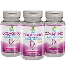 Kit 3 Colágeno Hidrolisado (+ Retinol + Vitamina C) Verisol 60 Cápsulas 500mg