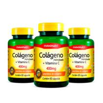 Kit 3 Colágeno Hidrolisado Vitamina C 60 Caps Maxinutri