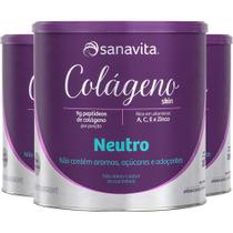 Kit 3 Colágeno Sanavita - 300g - Neutro