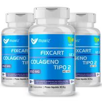 Kit 3 colágeno tipo 2 magnésio vitamina d 30 caps fixcart muwiz